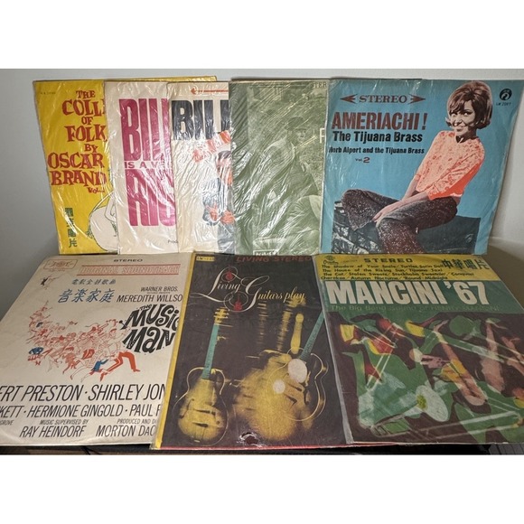 Translucent Vintage Taiwan Vinyl Record lot Comedy Pop Rock Folk 70s Orange Red